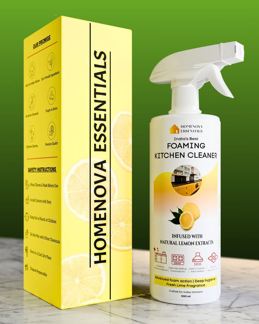 India’s best foaming kitchen cleaner | Infused with natural LEMON extracts | Eco-friendly, Plant based and non-toxic Formula | Homenova Essentials (500ml)