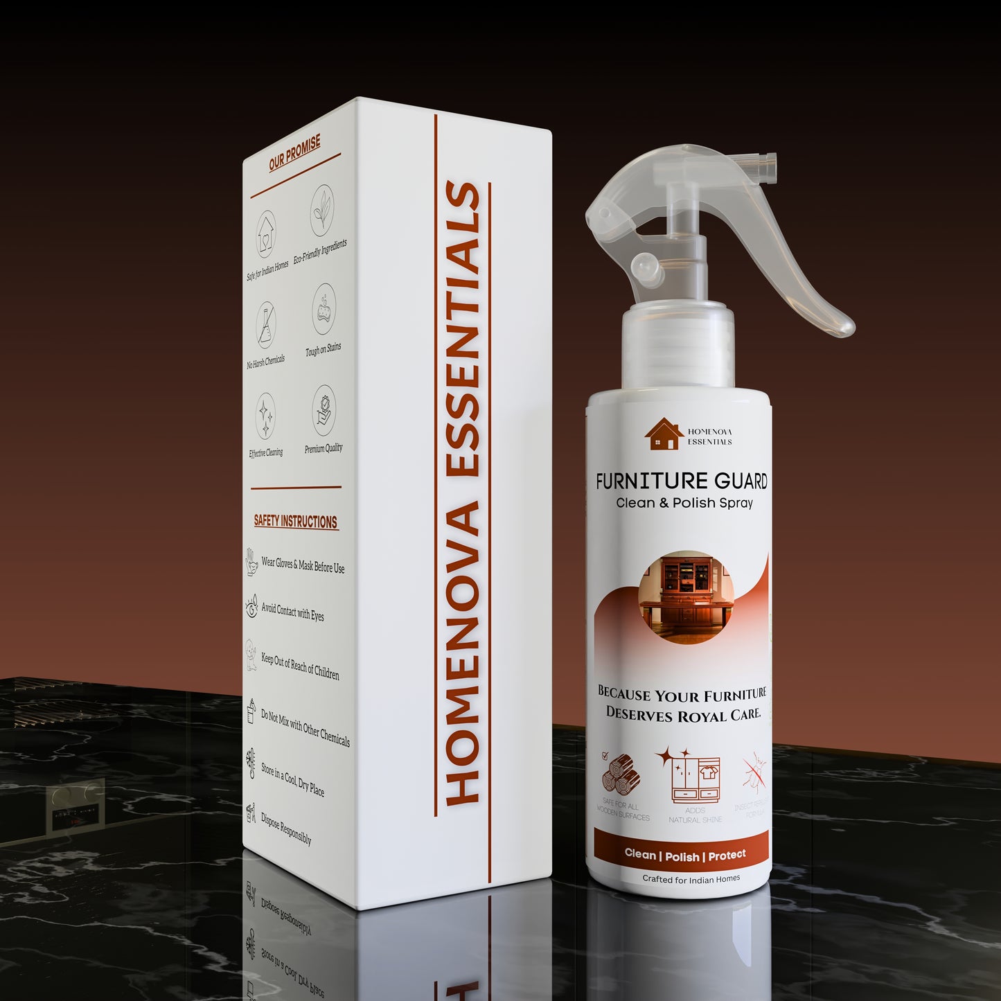 Premium Furniture Guard Spray | Eco-Friendly Wood & Surface Protector | HOMENOVA ESSENTIALS