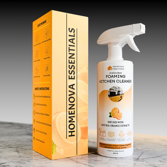 India’s best foaming kitchen cleaner | Infused with natural ORANGE peel extracts | Eco-friendly, Plant based and non-toxic Formula | Homenova Essentials (500ml)