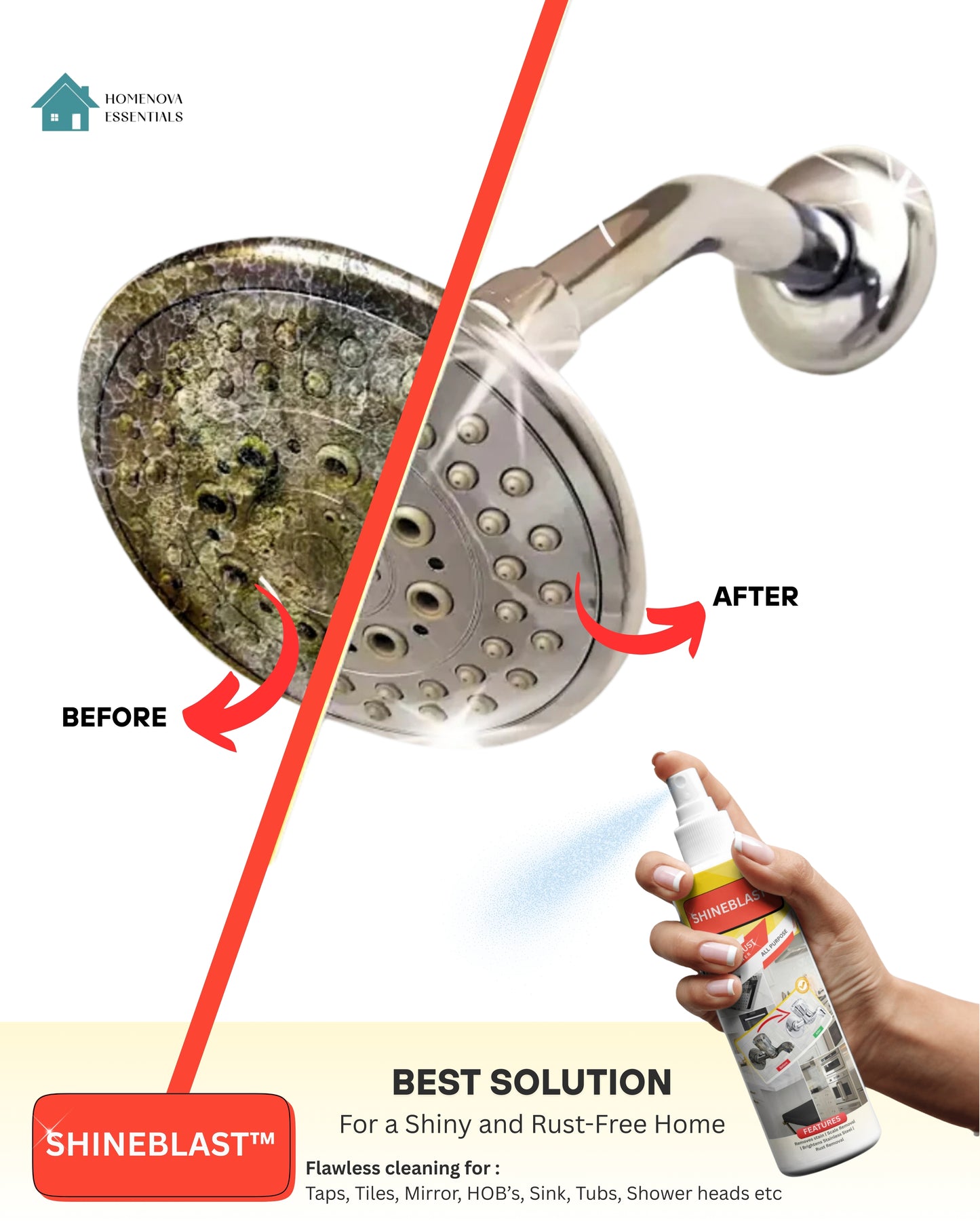 SHINEBLAST™ – All purpose Rust & Hard Water Stain Remover Spray (100ml)
